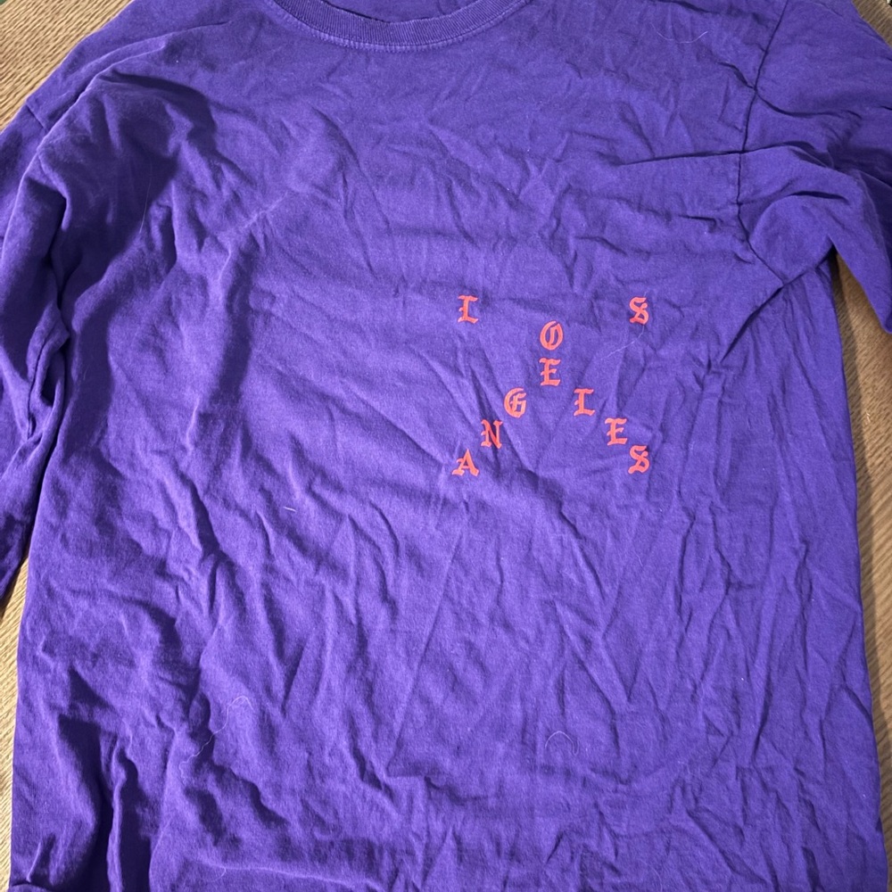 Kanye West Saint Pablo Tour Long Sleeve Tee with Orange/Red Lettering